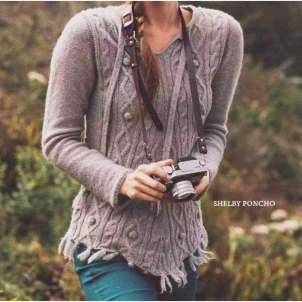 Prana Shelby Wool Blend Gray Loose Knit Fringe Sweater Size‎ Small